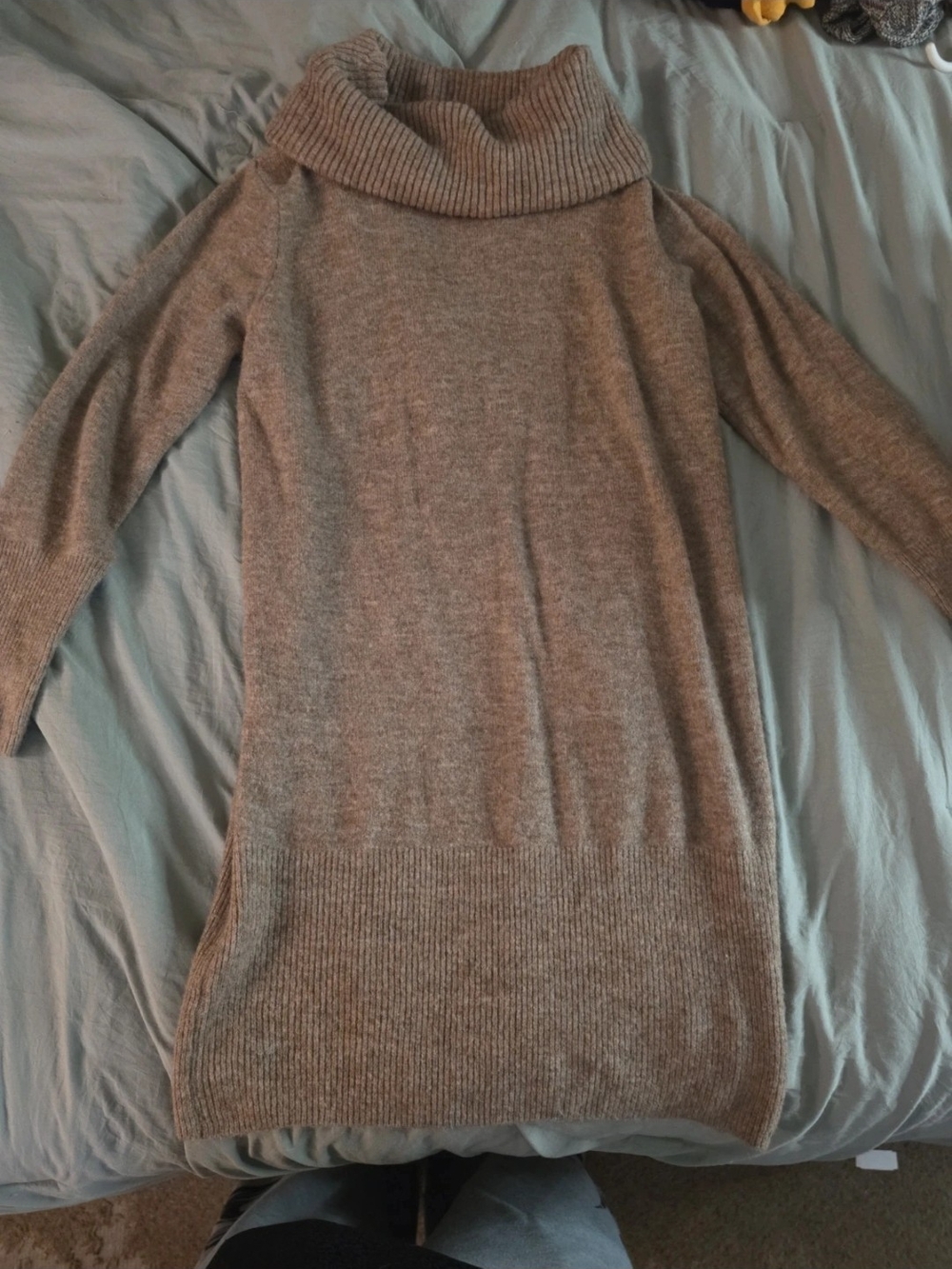 debut Light Gray Cowl Neck Sweater Dress